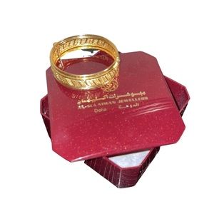 21K Arabic Gold Bangle Bracelet Cuff